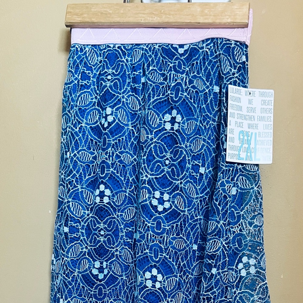 Blue/White Lace Skirt